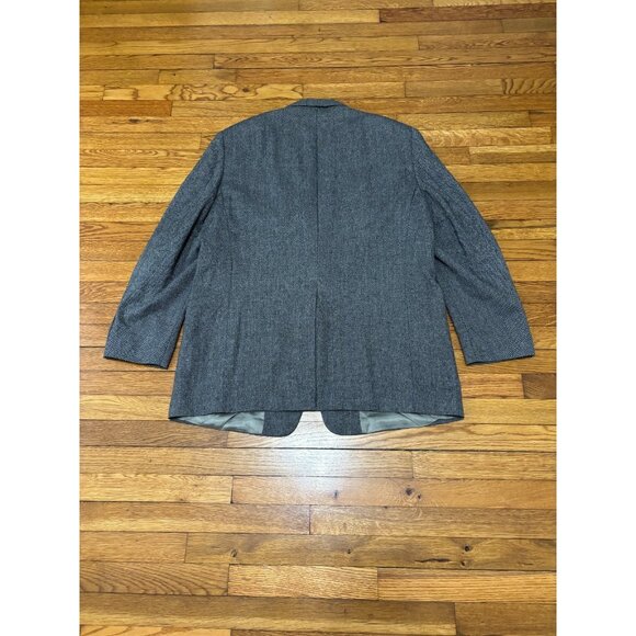 Vintage Austin Reed Mens Blazer Jacket Sz 48L Gray Wool Herringbone Sport Coat - Picture 8 of 8